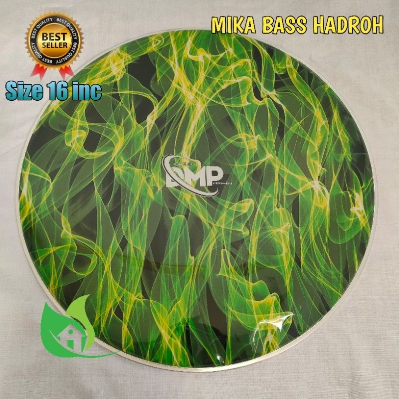Mika bass hadroh 16 inch/40cm DMP Duta music percussion hijau api
