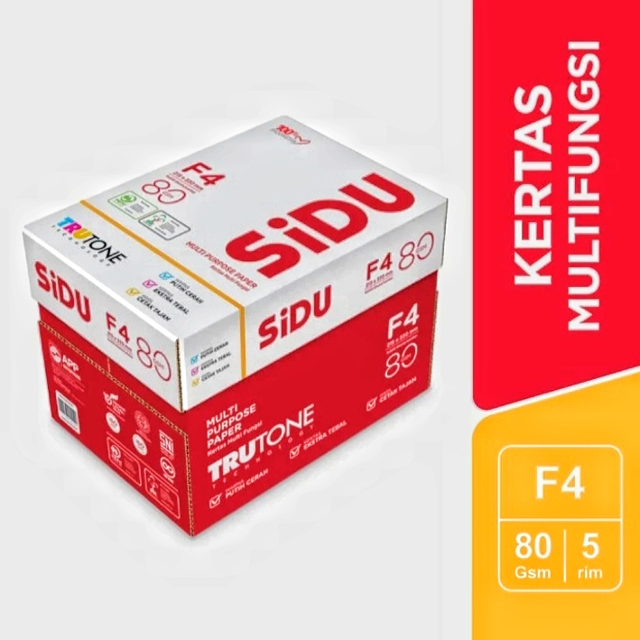 

HVS SIDU F4 80 gsm 1 karton isi 5 rim