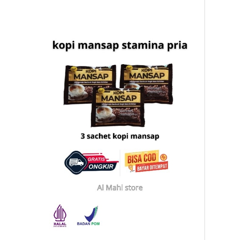 

3 sachet kopi man-sap minuman penambah stamina pria kopi herbal kopi stamina