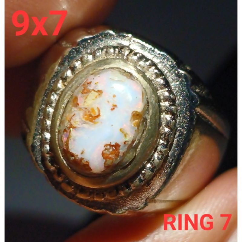 RING,7 BOULDER KALIMAYA MILKY 9X7