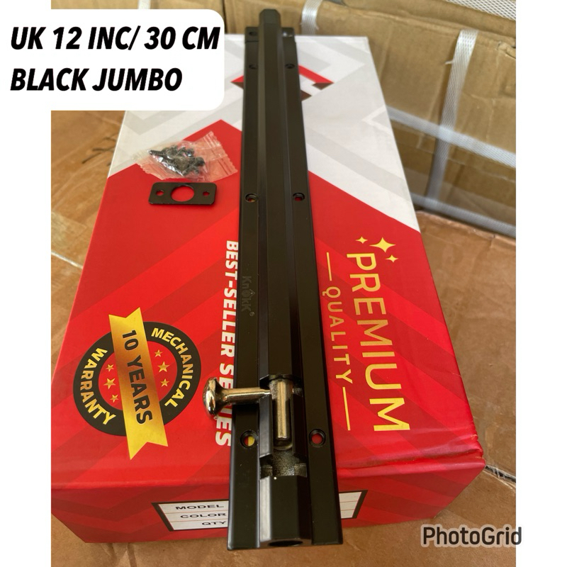GRENDEL PINTU 12 INCH HITAM/ DOOR BOLT grendel pintu ukuran 12 inc 6 inc door bolt pintu 6 inch slot