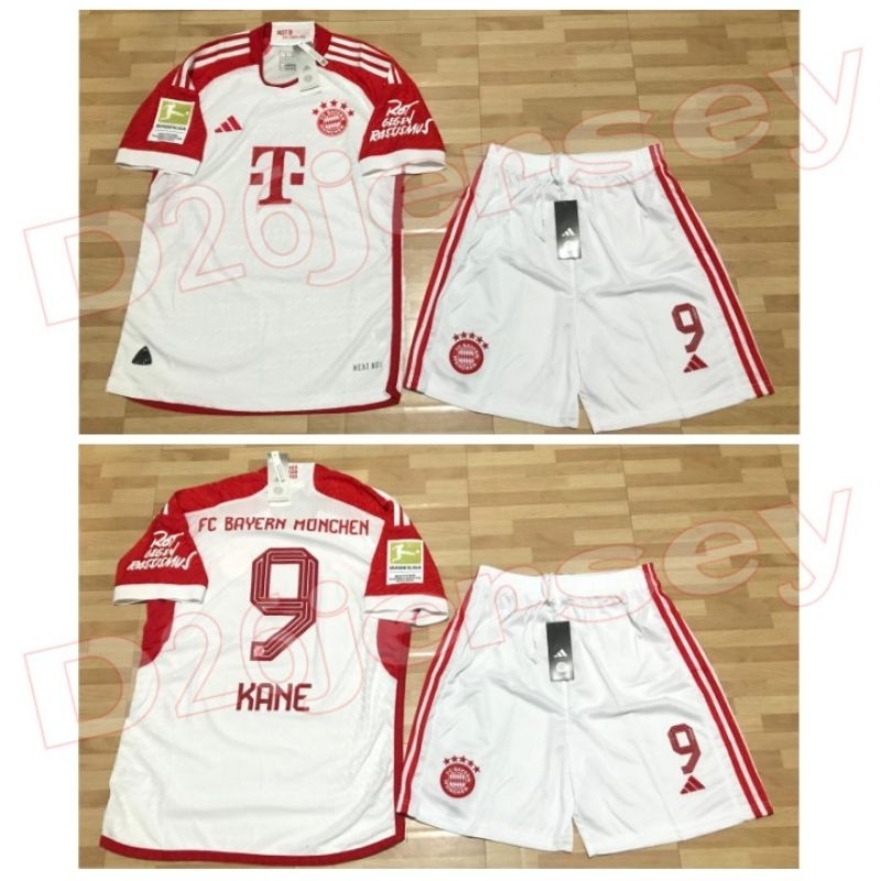 Jersey Bayern Munchen Home Player Issue + Celana 2023 / 2024 + Nameset KANE 9 + Patch