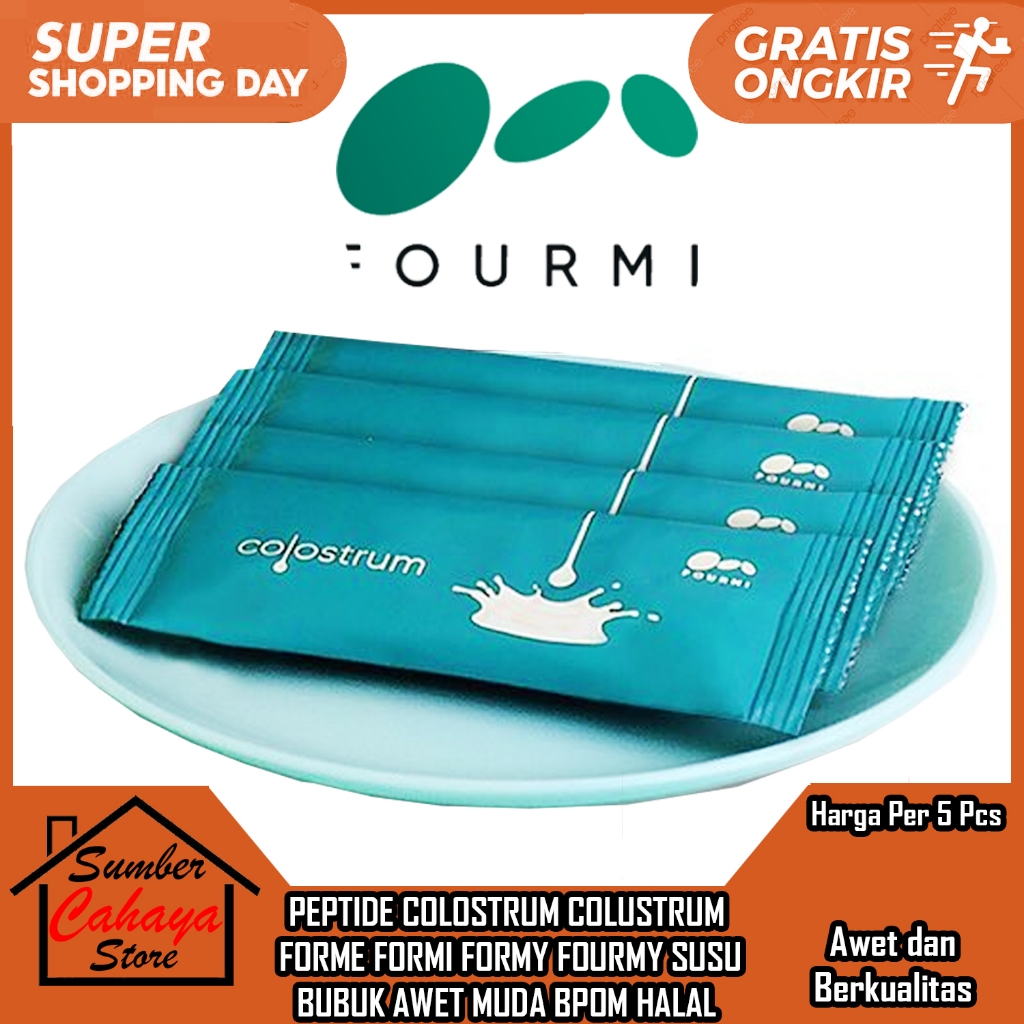 

PEPTIDE COLOSTRUM COLUSTRUM FORME FORMI FORMY FOURMY SUSU 5 PCS SACHET BUBUK AWET MUDA BPOM RI HALAL MILK KOLUSTRUM SAPI MEMBANTU MENCEGAH INFEKSI BAKTERI VIRUS DAN PENYAKIT SUPLEMEN KESEHATAN MENINGKATKAN STAMINA TUBUH SISTEM OTAK MINUMAN SEHAT BUBUK SAS