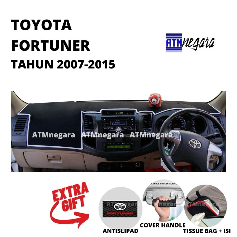 COVER DASHBOARD PREMIUM FORTUNER Tahun 2007-2015 Aksesoris Alas Pelindung Dasbor Mobil