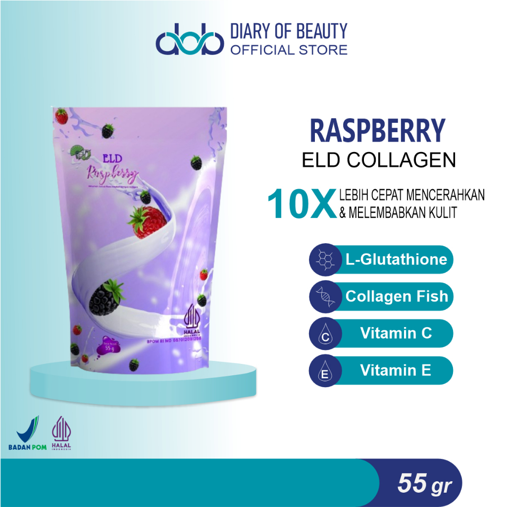 ELD Collagen Drink Raspberry DNA Salmon BPOM || ELD Collagen Drink Raspberry DNA Salmon Pemutih