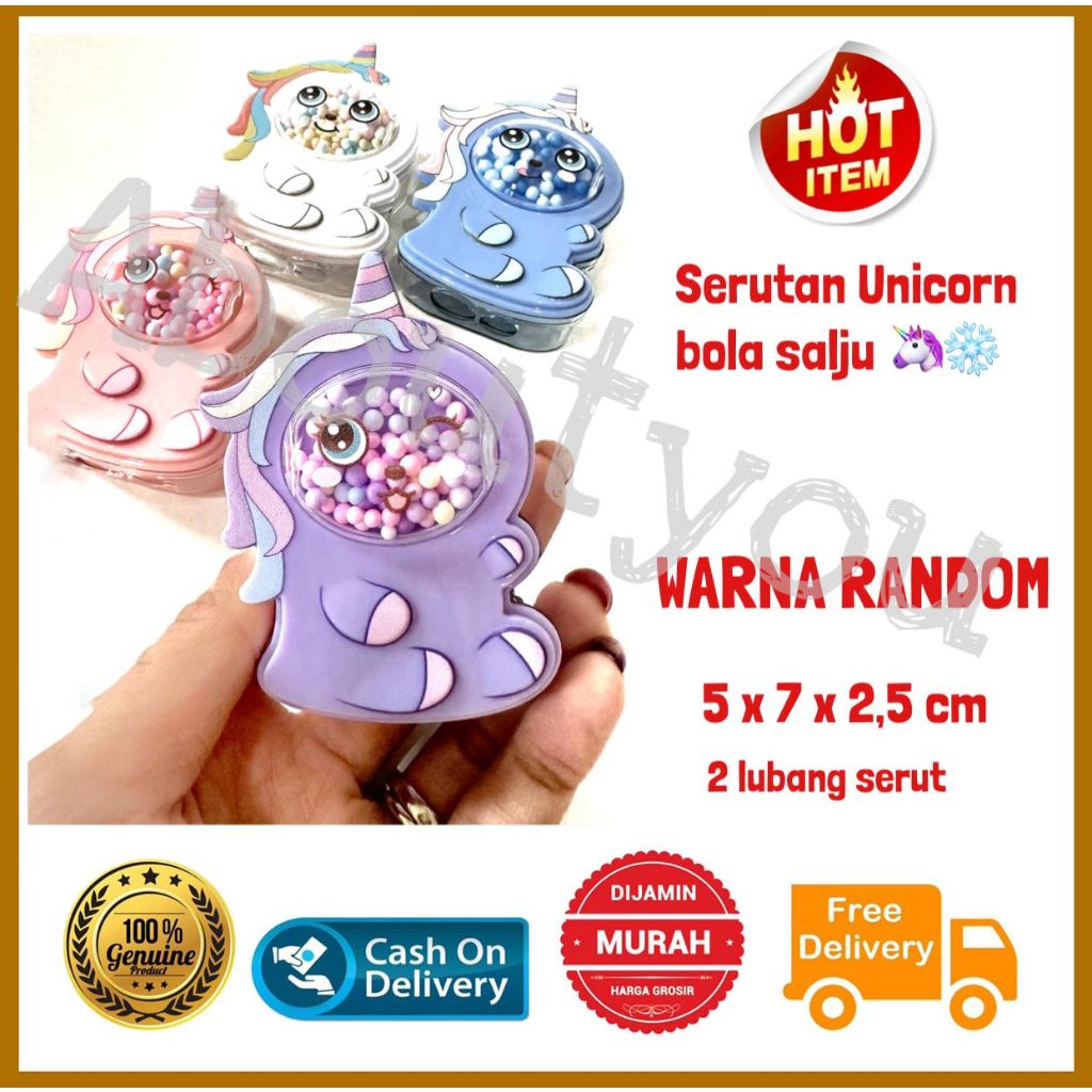 

Serutan pensil Unicorn Bola salju Rautan pensil 2 lubang Karakter Pony