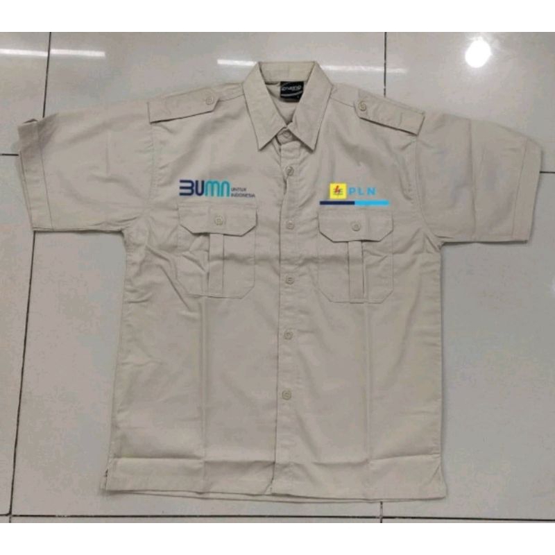 Kemeja PLN seragam PLN baju pdh BUMN PLN full bordir.