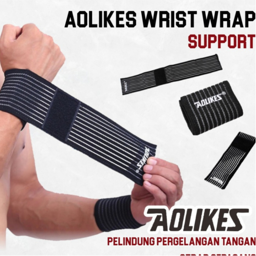 Wrist Support Deker Olahraga Gelang Pelindung Pergelangan Tangan Gym AOLIKES