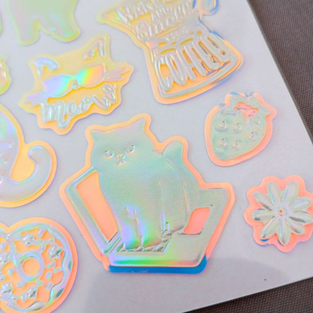 

Sticker kucing hologram estetik