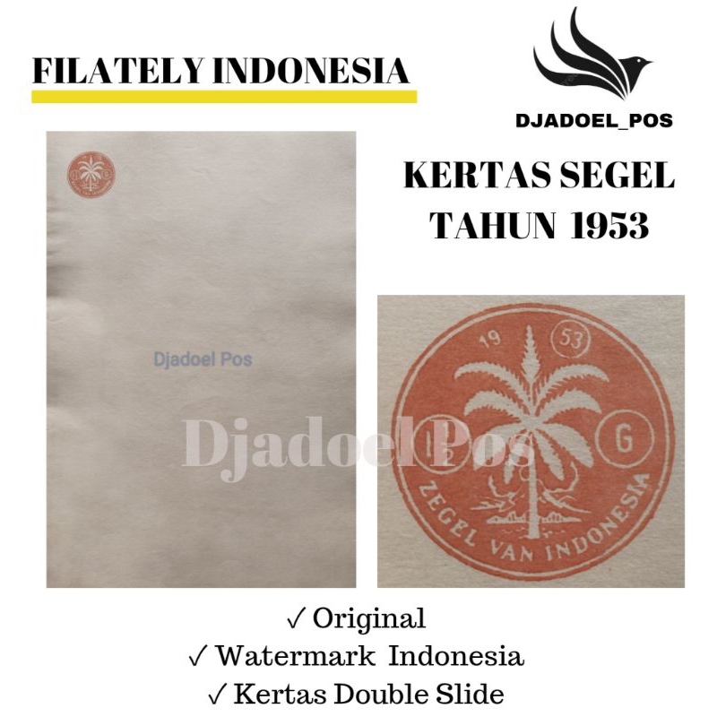 

KERTAS SEGEL TAHUN 1953 (Buy 1 Get 1 Free) Double Asli
