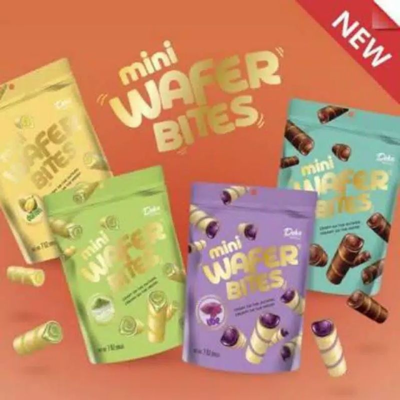 

Deka Wafer Mini Bites 80 gr - Coklat - Ubi Ungu - Durian - Wafer Mini Snack Santai