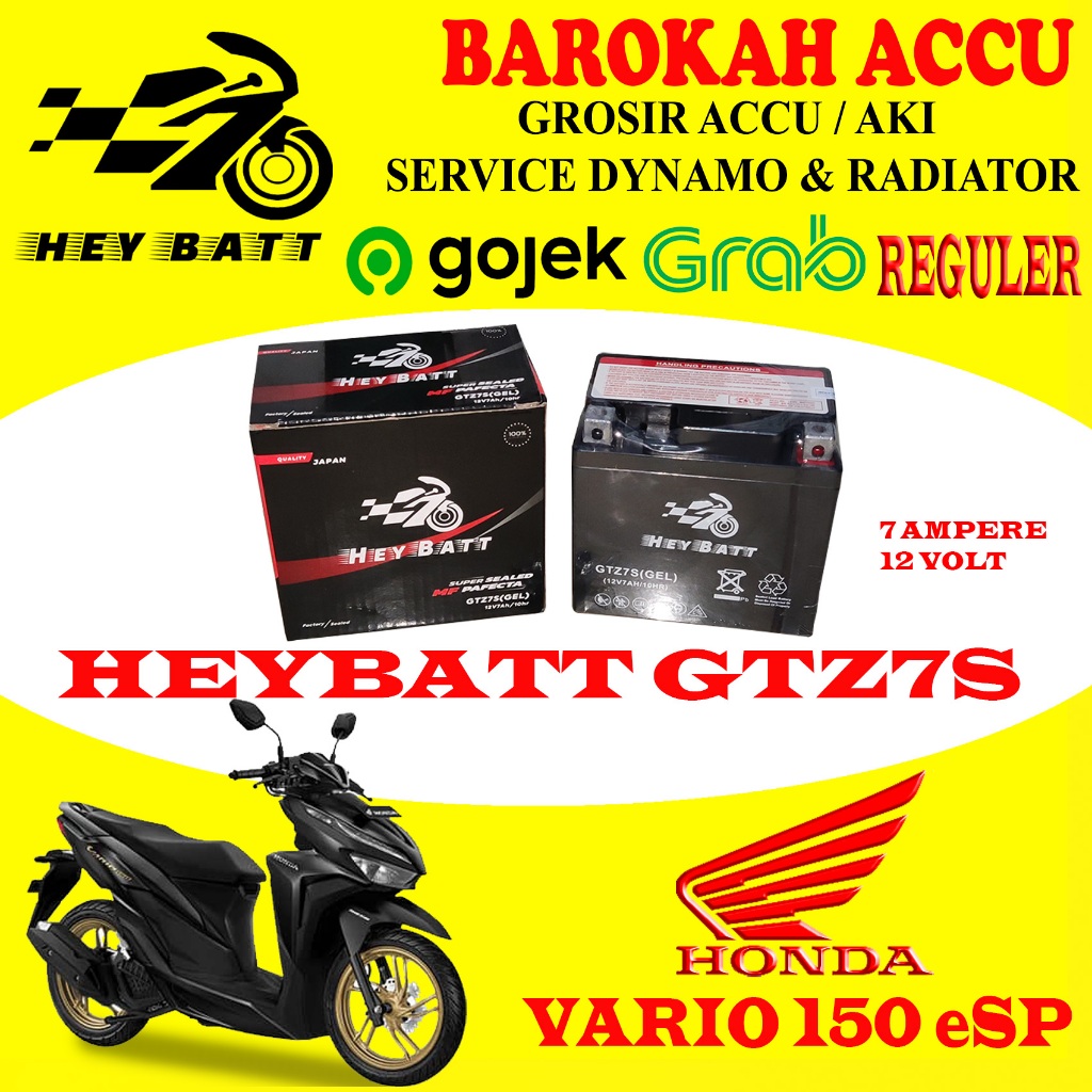 AKI MOTOR HONDA VARIO 150 eSP HEYBATT GTZ7S, 7 AH
