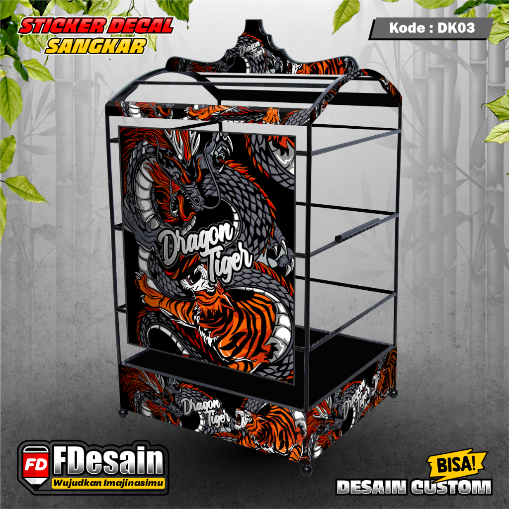 Stiker Decal SANGKAR KOTAK Sangkar EBOD JAYA Sangkar Kenari - Aksesoris Sticker Sangkar Burung
