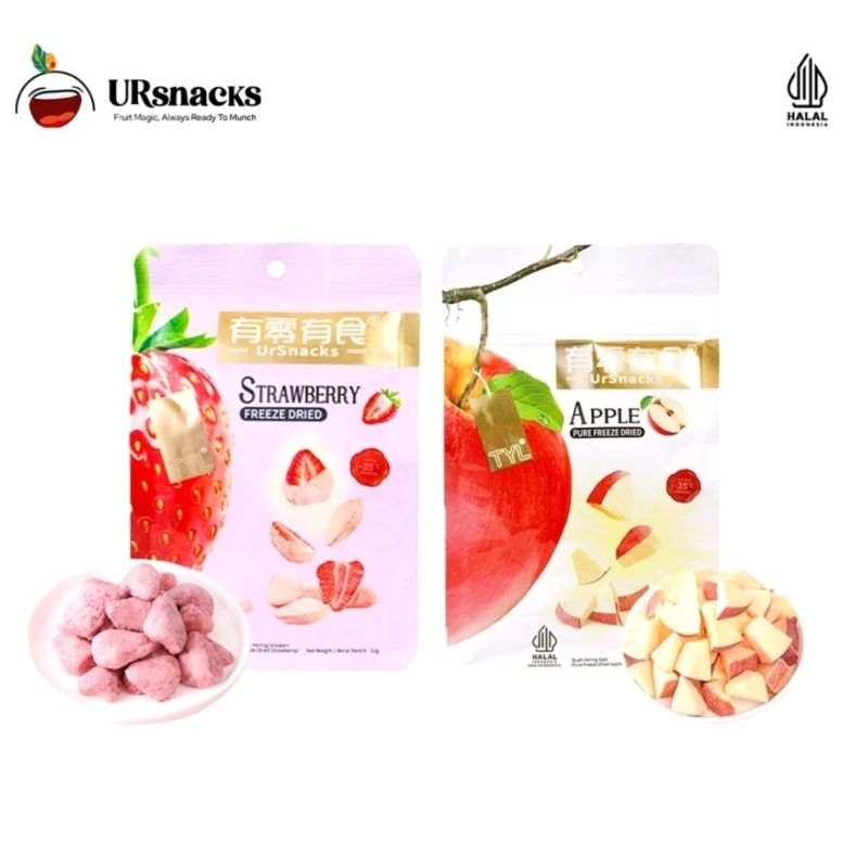 

URSNACKS Bundle of 2 Strawberry & Apple - Freeze Dried Keripik sehat