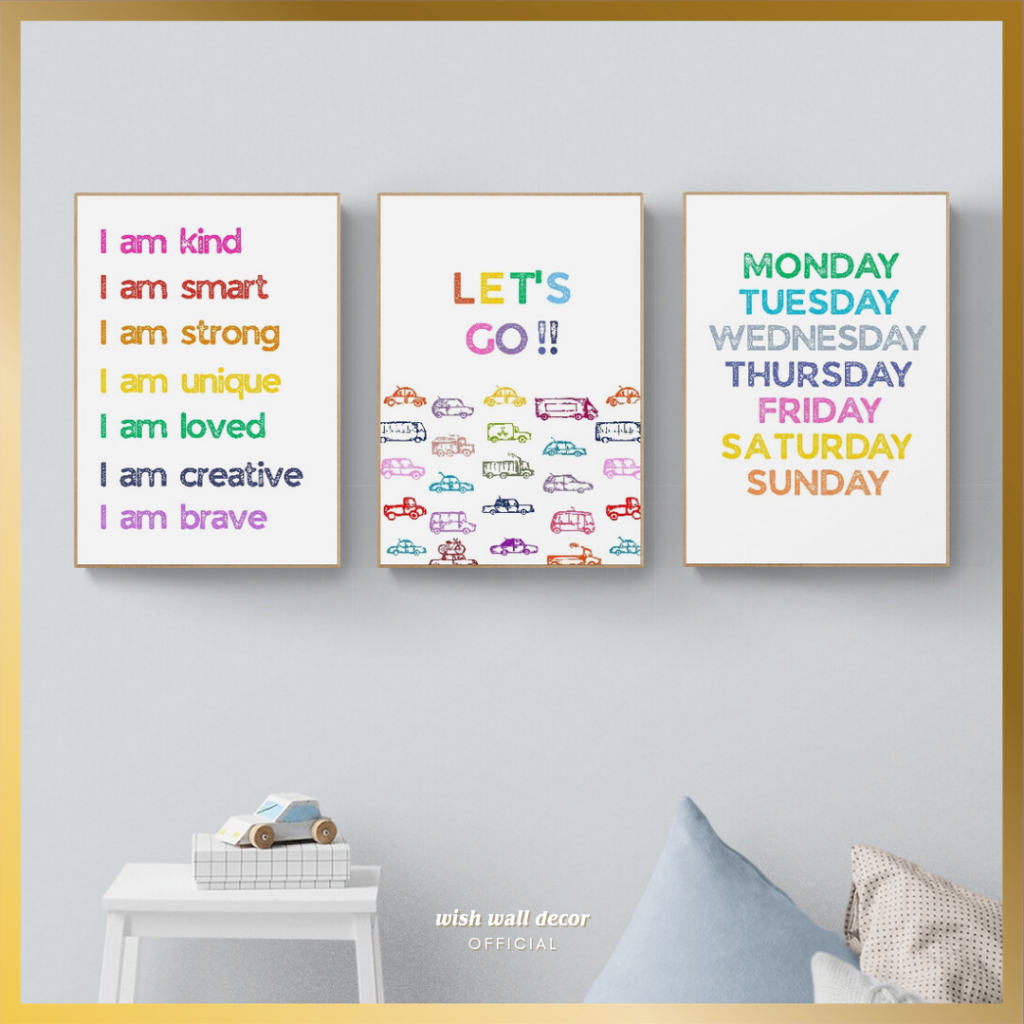 Hiasan Dinding Aesthetic 28x40 cm untuk Kamar Tidur Anak Pajangan Dinding Dekorasi Kamar Poster Kayu