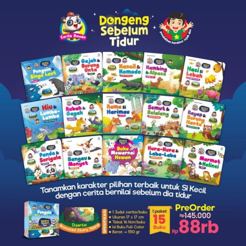 

BUKU CERITA ANAK 1PAKET ISI 15 Buku