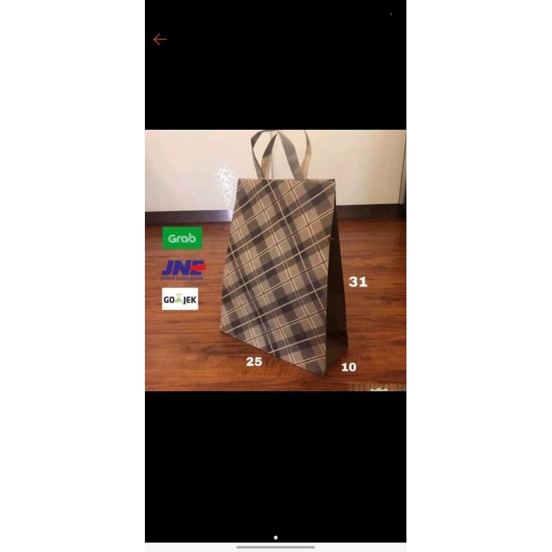 

Paperbag Tas Tali Kertas|Goddiebag Tali Kertas Motif Ukuran 22x10x31cm
