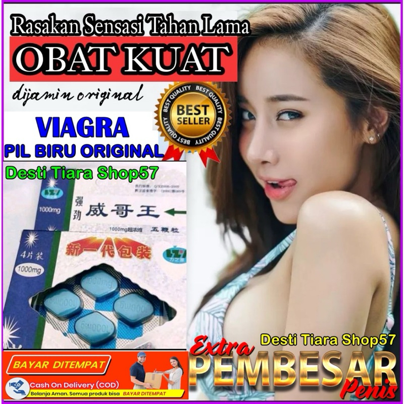 Pil Biru Ecer(1 butir) China Pil Biru Gold USA Asli 100% Original Obat Pria Tahan Lama