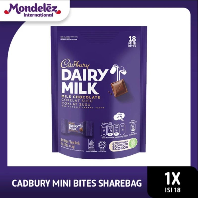 

Cadbury Dairy Milk Coklat Mini Bites 18 Pcs