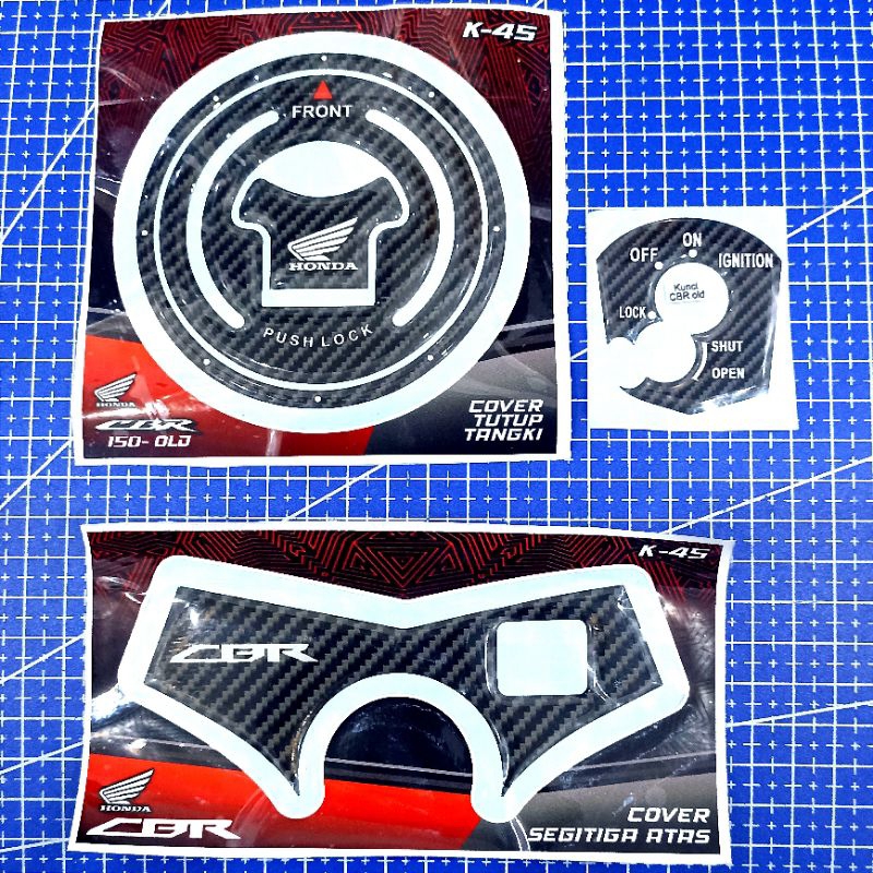 paket set cbr 150 lama  emblem timbul tutup tanki segitiga stang kunci honda cbr