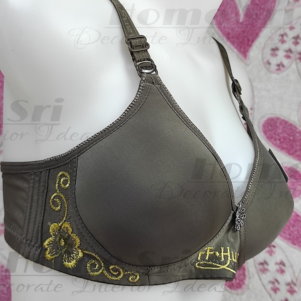 BH FF HUANG KAIT 3 / BRA MOTIF POLOS BERBORDIR CANTIK CUP BESAR