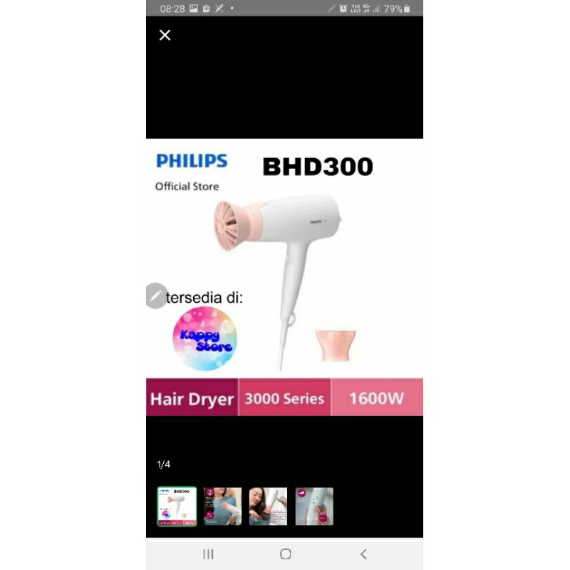 PHILIPS Hair Dryer 3000 Series BHD300/10