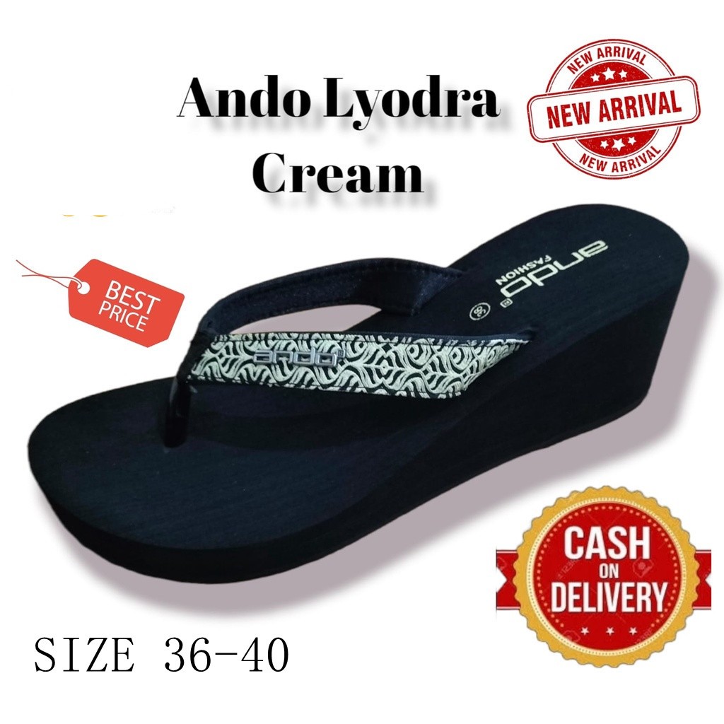ANDO LYODRA-SANDAL JEPIT WEDGES WANITA DEWASA-ANDO ORIGINAL