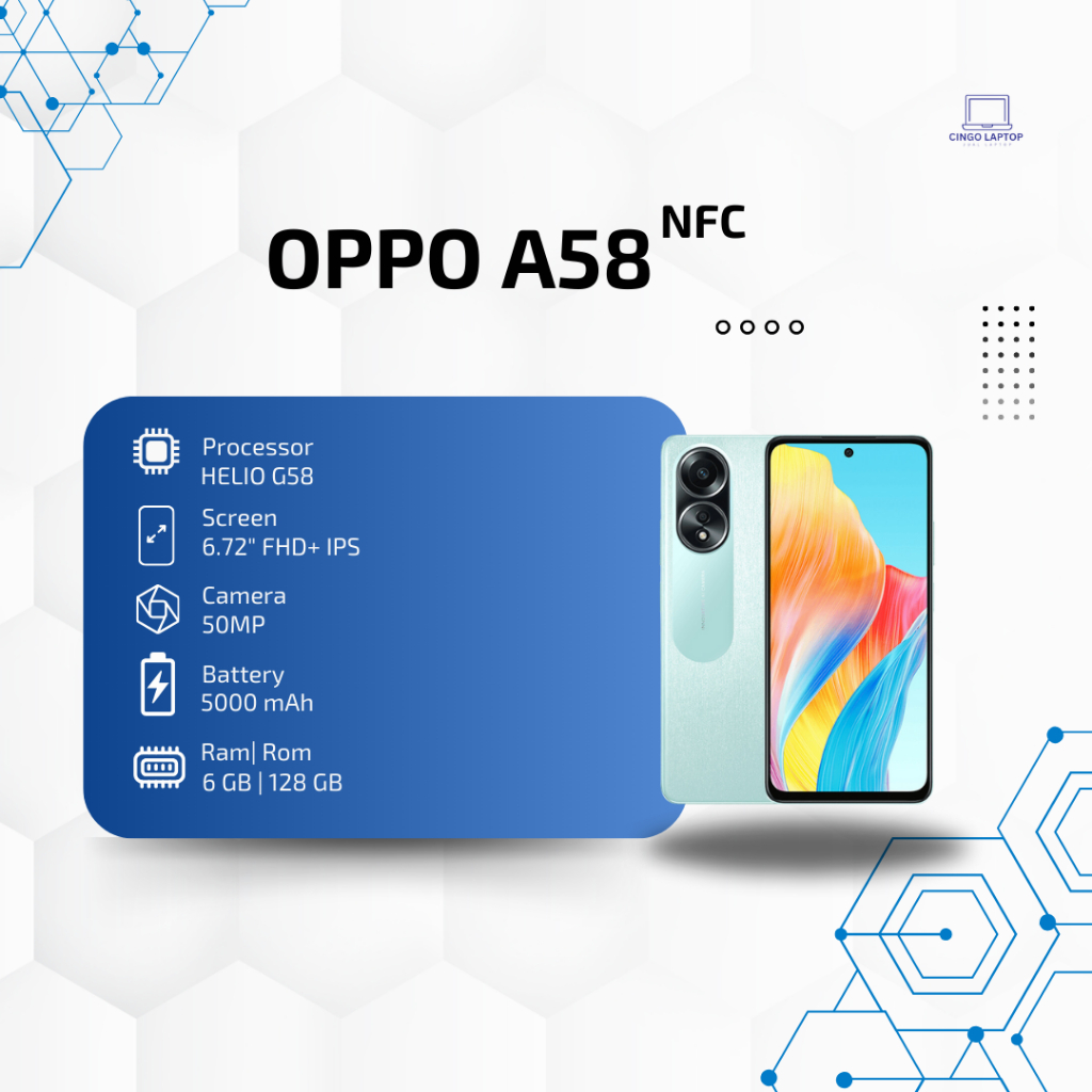 Oppo A58 NFC Ram 6GB Rom 128GB