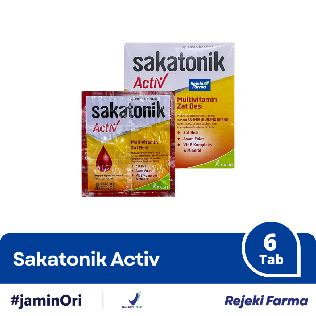 Sakatonik Liver / Activ 1 Strip isi 6 Tablet Kaplet - Multivitamin Active