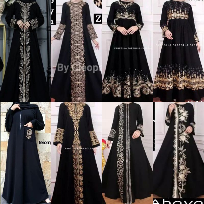 Abaya Turkey Abaya Bordir | MOTIF LAIN GESER | Abaya Turki Abaya Hitam | Abaya Lebaran Hari Raya
