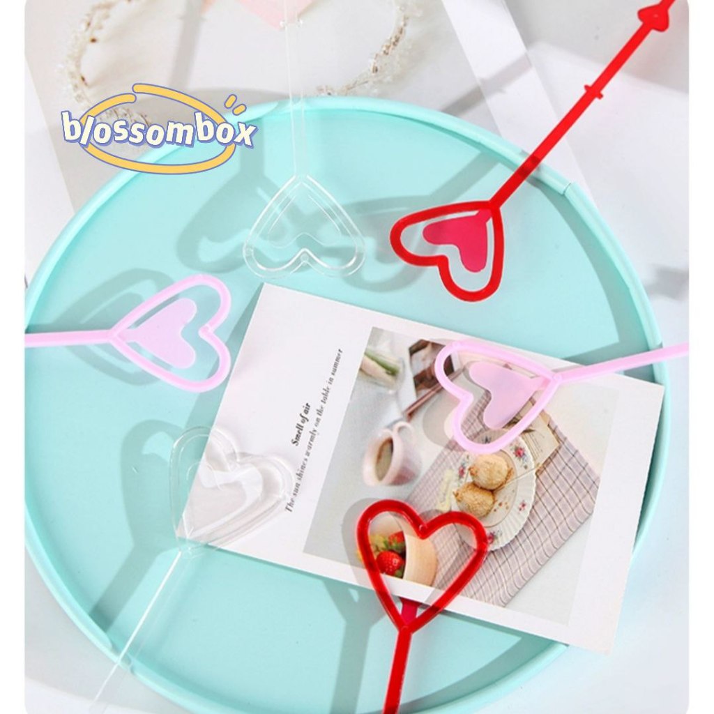 B69 Stik Kartu | Stik Plastik | Stik kartu ucapan bentuk love | Stik bunga | Stick Kartu love