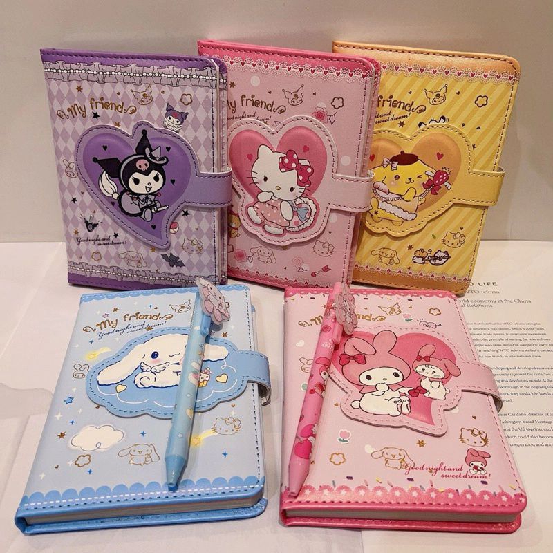 

Notebook 2in 1 buku tulis anak sanrio magnet buku memo Dan pen Kuromi Notebook