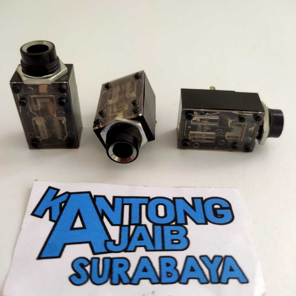 Socket Akai Mono Body Segi 4pin Transparan Soket Mic Chasis 6.35mm 3091