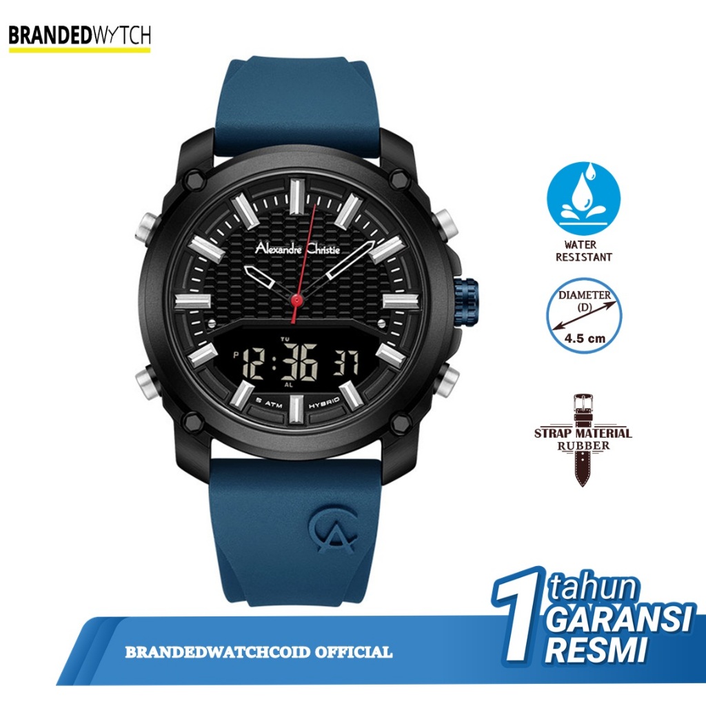 Jam Tangan Digital Pria Alexander Christie AC 9391Anti Air Original Terbaru Mewah 2023