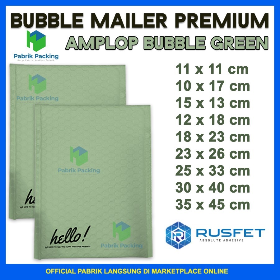 

Amplop packing bubble mailer green all size bubble mailer rusfet