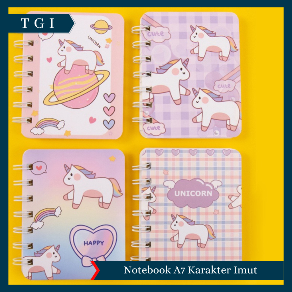 

[Whispers] TGI - BUKU CATATAN KECIL UKURAN A7 KARAKTER UNIK MINI NOTEBOOK RING SIZE A7 CARTOON CUTE