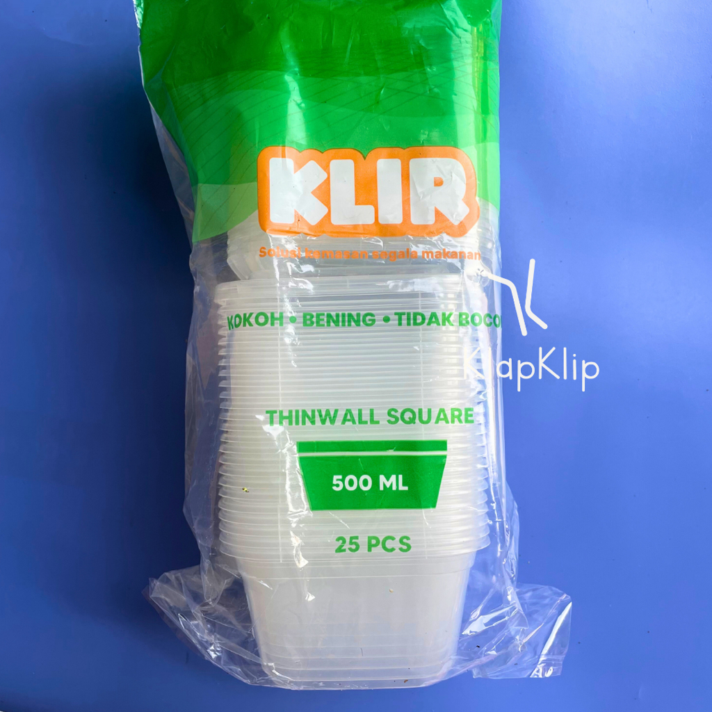 GROSIR 10 pack = 250set Thinwall Square KLIR 500ml - Thinwall Mangkok 500ml Transparant - Thinwall P
