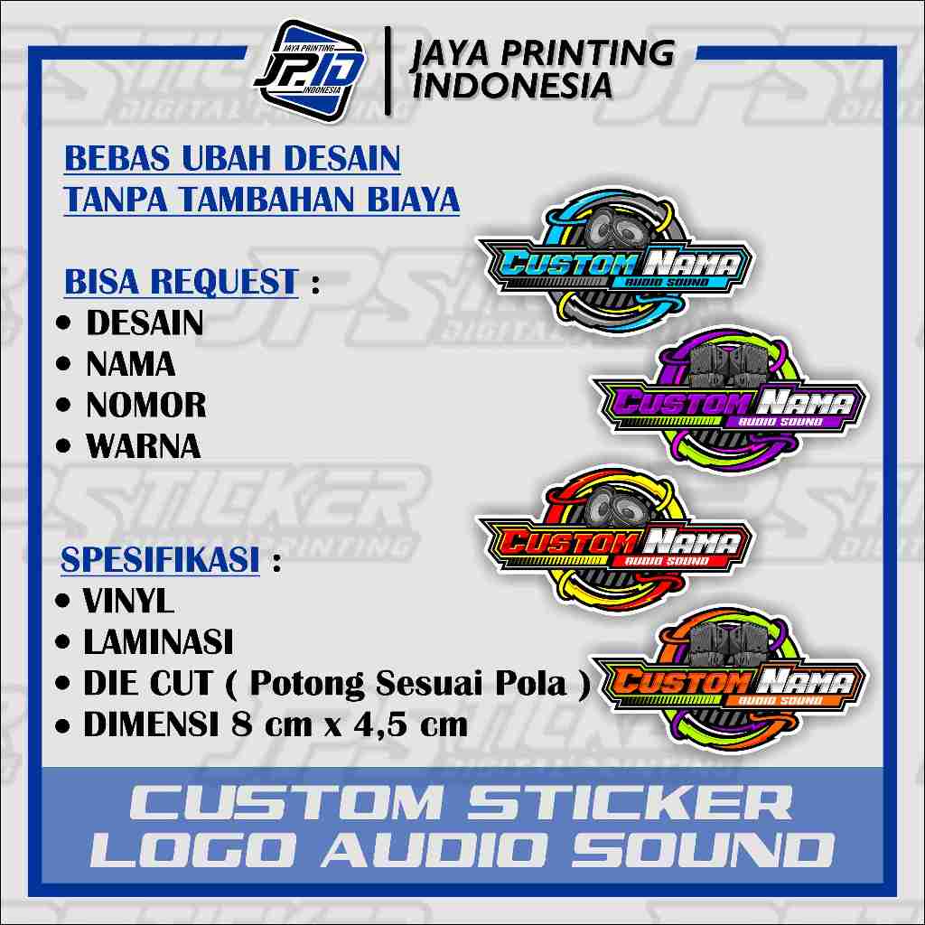 

JPID Stiker AUDIO SOUND SYSTEM Custom Satuan Nama Suka Suka Sticker Custom Setiker