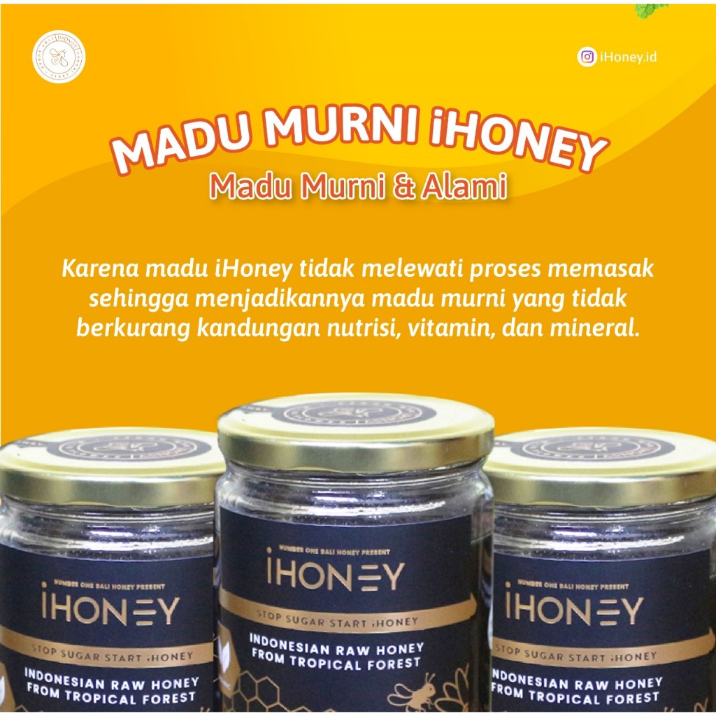 

Paket isi 3 botol Madu IHoney Naturan 290 gram