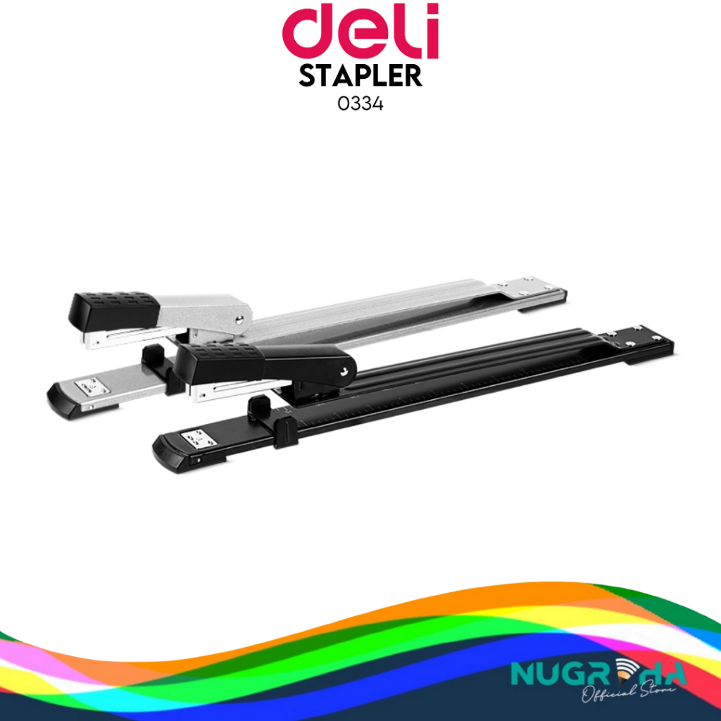 

Deli 0334 Panjang Lengan Heavy Staple Stapler Logam Khusus