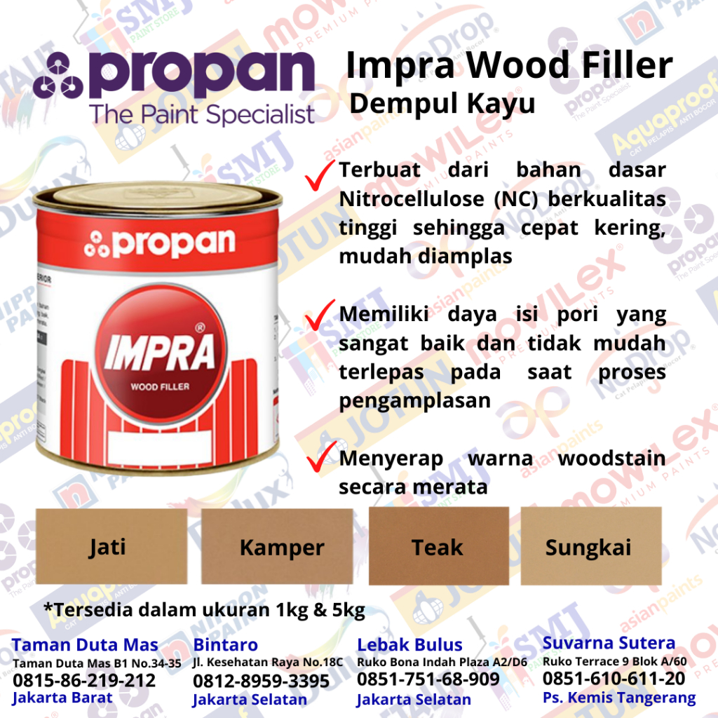 IMPRA WOOD FILLER SH 113 SUNGKAI KEMASAN 1 KG