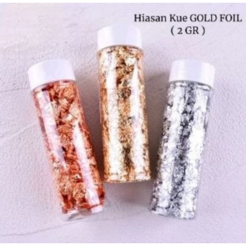 

Hiasan Kue Gold Foil, Silver Foil dan Rosegold Foil ( Tdk bisa dimakan )