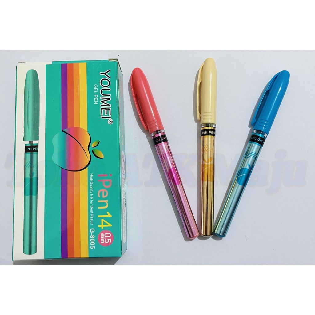 

pulpen apel Bolpoint gell / pulpen motif warna warni