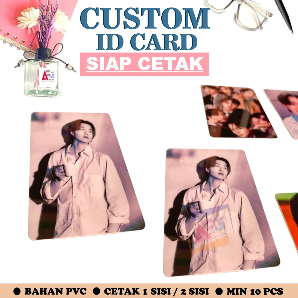 

CETAK FOTO CARD/ID CARD CUSTOME Bahan PVC cetak printing laser laminasi glosy/ doff press oven anti kelupas awet