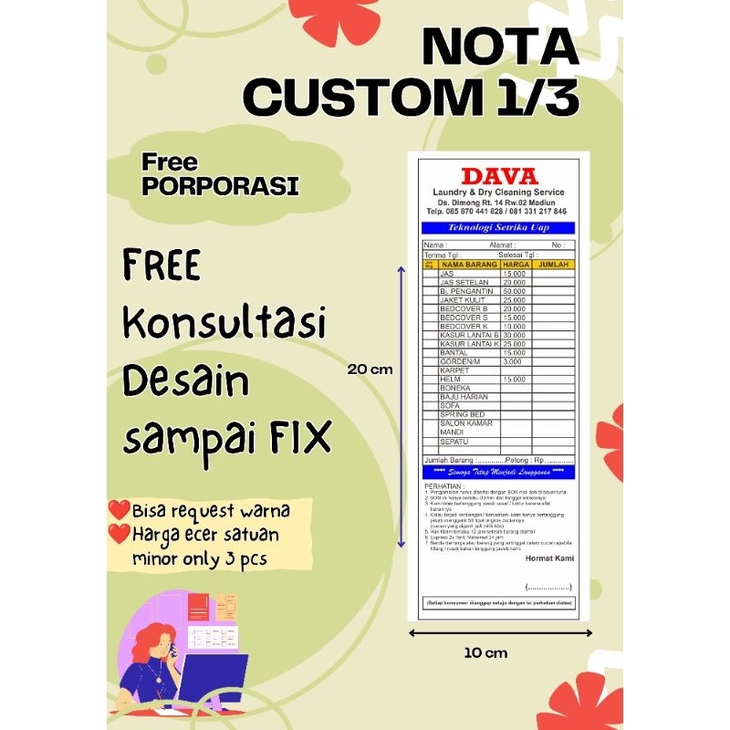 

Nota Custom 1/3 FREE DESAIN- Free Porforasi