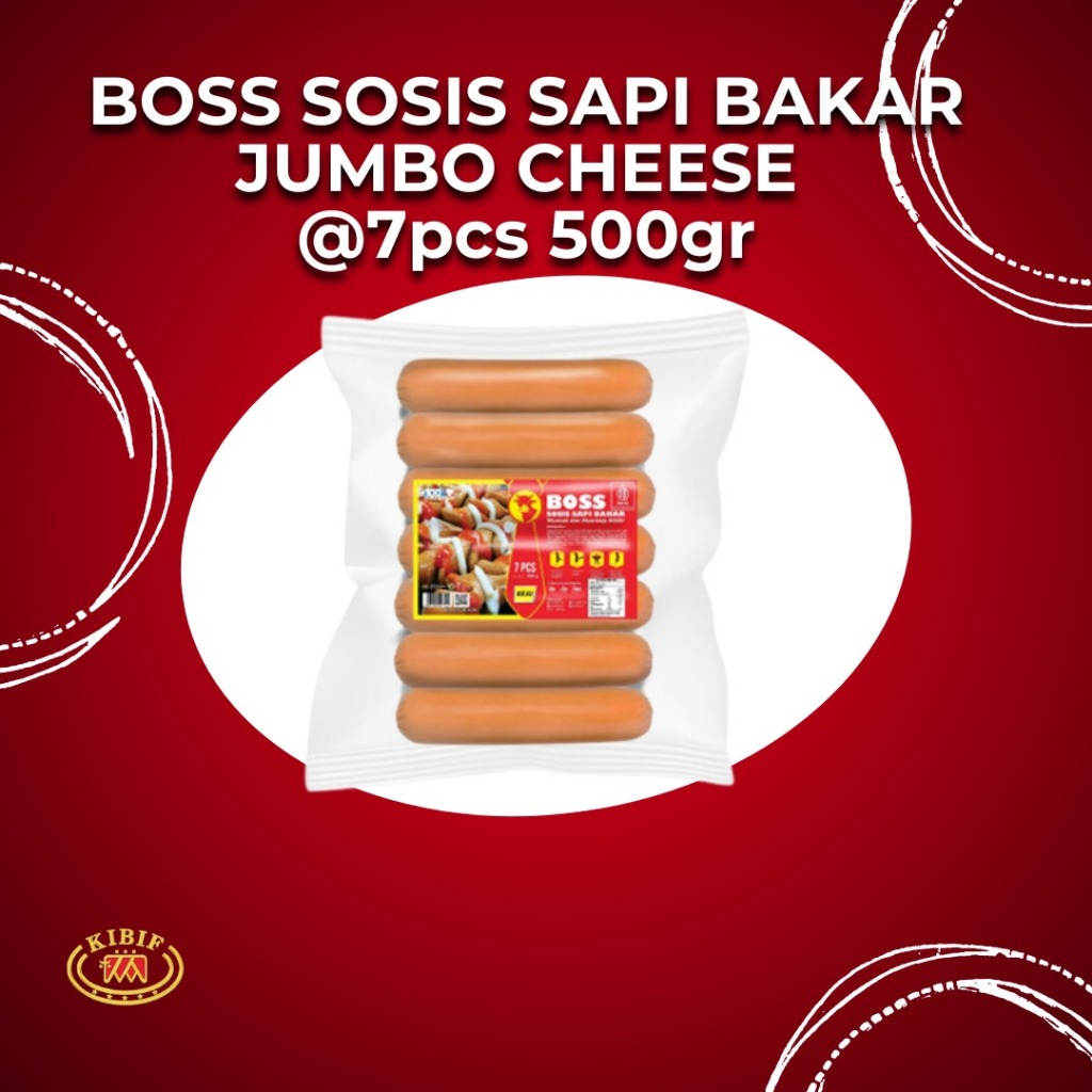 

BOSS Sosis Sapi Bakar Jumbo Keju @ 7 Pcs Multipack