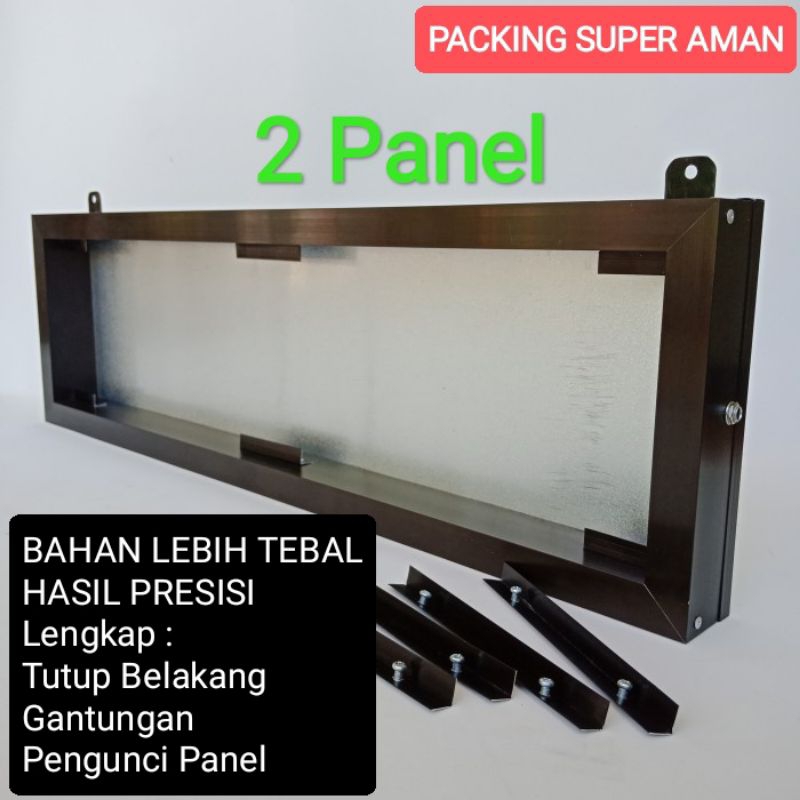 Frame Bingkai Running Text 2 Panel Outdoor/Indoor 16×64cm