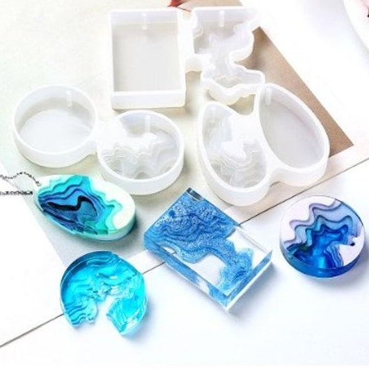 CERITA RESIN - Molding Cetakan Silikon Resin Liontin Geometri