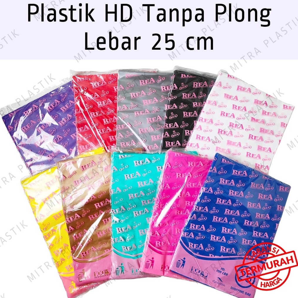 Plastik HD Tanpa Plong 25x35 REA Kantong Kresek Packing Online Shop Shopping Bag Tebal Silver ART P8G3