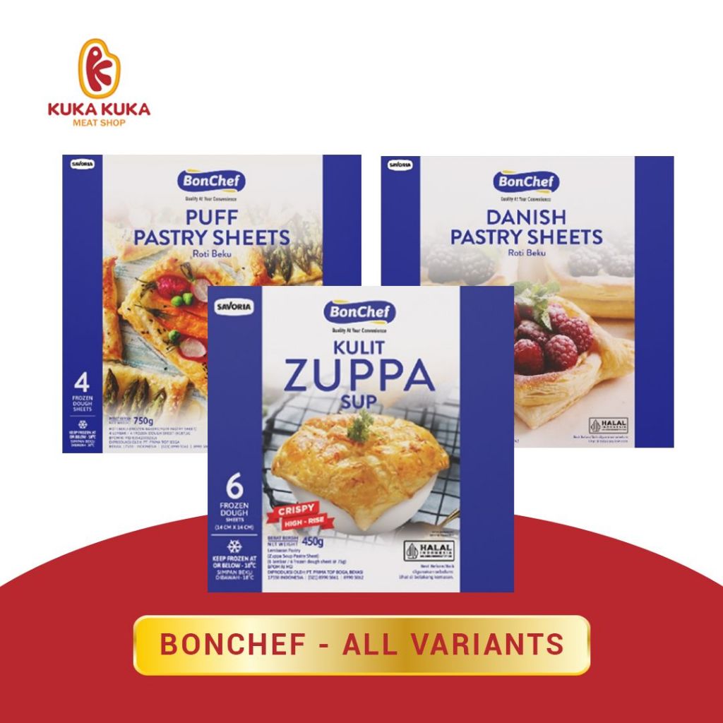 

Bon Chef Puff Pastry / Danish Pastry Sheets / Kulit Zuppa Sup Ready